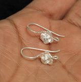 92.5 Sterling Silver Earring Wires with Large Flower 22x20mm