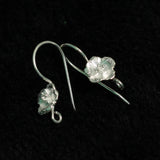 92.5 Sterling Silver Earring Wires with Large Flower 22x20mm