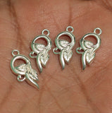 92.5 Sterling Silver Flower and Leaf Charm 19x8mm