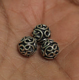 92.5 Sterling Silver Round Ethnic Bead 10x1mm