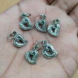 16x12mm German Silver Heart Charms