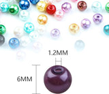 500 Pcs, 6mm Pearls Glass beads With Metal Findings, Elastic and Nylon Thread for Jewellery Making DIY Kit