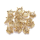 10 Pcs, 22x19.5x4mm, Tibetan Crown Pendant Charms Antique Golden