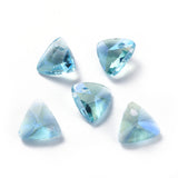 10 Pcs, 7.5x8x4.3mm, Glass Faceted Rhinestone Charms Sky Blue