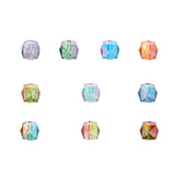 Transparent Crackle Acrylic Two Tone Faceted Beads Kit Mixed Color