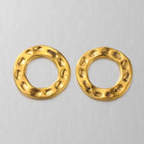 10 Pcs, 24mm, Tibetan Ring Connectors Antique Gold