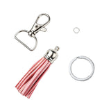 DIY Keychain Making Kits Acrylic Beads Jump Rings Split Key Rings and Zinc Alloy Swivel Clasps Faux Suede Tassel Pendant Decorations