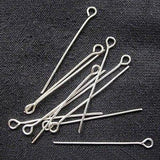 100 Pcs, 1 Inch  Eye Pins Silver For Jewellery Making