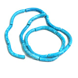 50 Pcs Glass Marble Twisty Tube Beads Turquoise