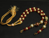 Designer Meenakari Beaded Necklace Dori Red
