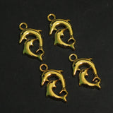 21X12mm German Silver Dolphin Golden  Charms