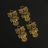 19X11mm German Silver Owl Golden Charms