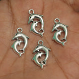 21X12mm German Silver Dolphin Charms