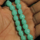 1 String 10mm Glass Tumble Beads Aquamarine