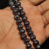 10mm Kharbooja Glass Beads Dark Red