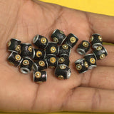 20 Pcs. Lac Round Tube Beads Black 10mm
