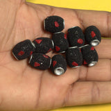 10 Pcs. Lac Oval Beads Black 15x12mm