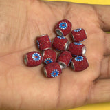 10 Pcs. Lac Oval Beads Red 10x8mm