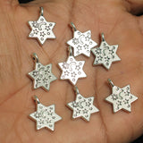 10 Pcs, 19.5x15.5x2mm, Alloy Star Charms Antique Silver