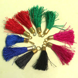50 Pcs, 1.25 Inches Silk Thread Tassels Assorted Colors Combo