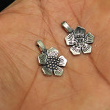 15mm German Silver Flower Charms