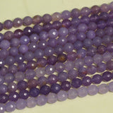 1 String 8mm Zed Cut Round Gemstone Beads Purple