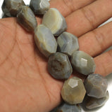 1 String, 19-28mm Tumble Faceted Onyx Stone Beads