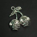 1 Pc German Silver Skull Face Charm 1.5 Inch
