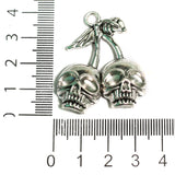 1 Pc German Silver Skull Face Charm 1.5 Inch