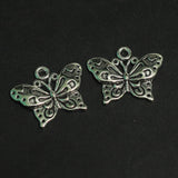 10 Pcs German Silver Butterfly Charms 13x20mm