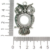 5 Pcs, 2 Inch German Silver Owl Pendant Base