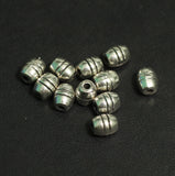 50 Pcs 6x5mm German Silver Oval Beads
