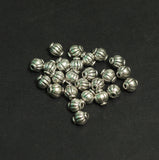 100 Pcs 6x4mm German Silver Kharbooza Beads