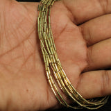 34 Gm, 6x1mm, Brass Tube Beads Golden