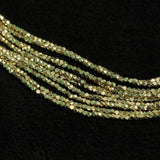 66 Gm, 2mm, Brass Diamond Cut Beads Golden