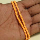 130+ Glass Round Beads Orange 3 MM