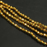 8mm Brass Faceted Round Golden Beads