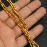 3mm Brass Kharbuja Gold Beads