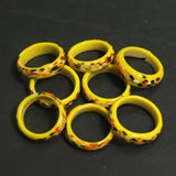 50 Pcs, Assorted Yellow Glass Finger Rings