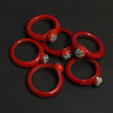 50 Pcs, Assorted Red Glass Finger Rings