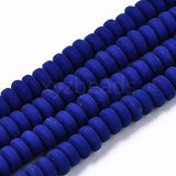 7x3mm Handmade Dark Blue Polymer Clay Bead 1 String