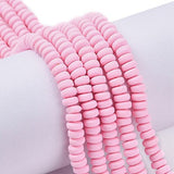 7x3mm Handmade Pearl Pink Polymer Clay Bead 1 String