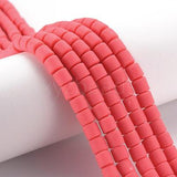 6mm Light Coral Polymer Clay Bead 1 String