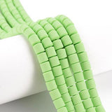 6mm Pale Green Polymer Clay Bead 1 String