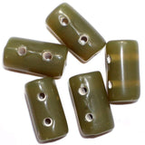 10-spacer-tube-beads-2-hole-olive-green-16x10