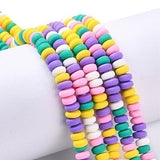 7x3mm Polymer Clay Fimo Flat Round Beads 1 String