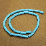 5 Strings Resin Tube Beads Turquoise 13x8 mm
