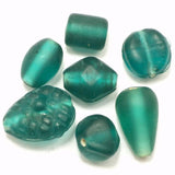 100+Pcs 8-20mm Assorted Plain Beads Frost Teal