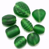 100+ Plain Beads Frost Green 8-20mm