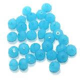 100 Gm Acrylic Crystal Faceted Roundell Beads Sky Blue 8x6 mm